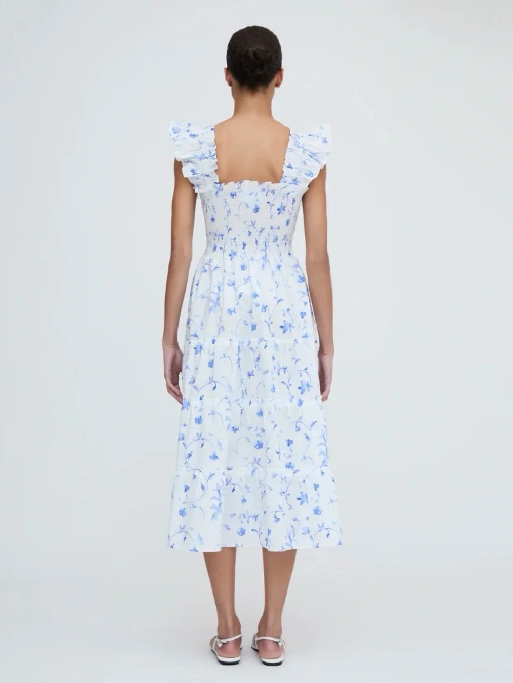 HILL HOUSE •• The Ellie Nap Dress •• In Blue Botanical Size XS - Picture 4 of 10